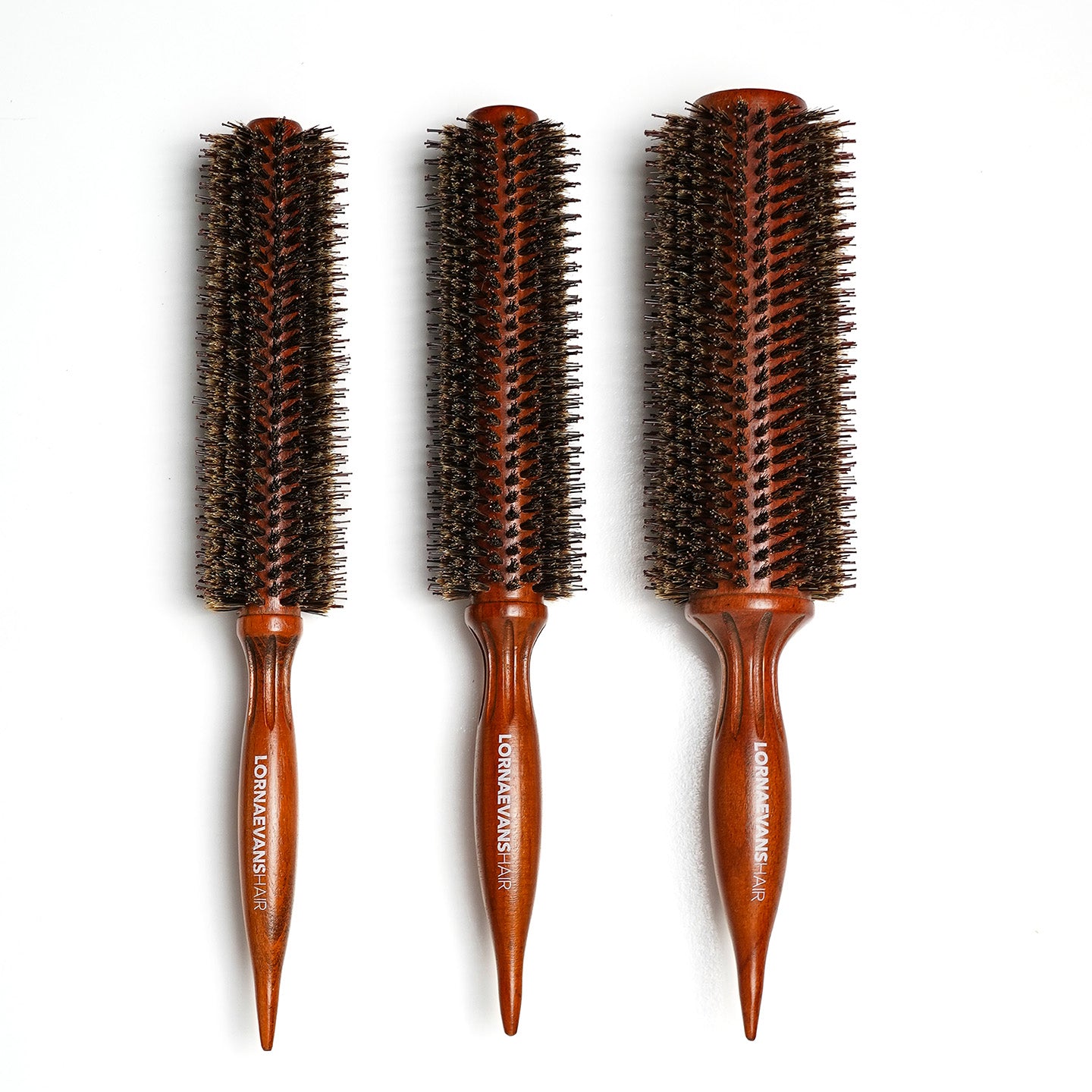 Boar Bristle Brush - Timesaver Brushes - Full Set ( 1 xSmall 1 x Medium 1 x Large )