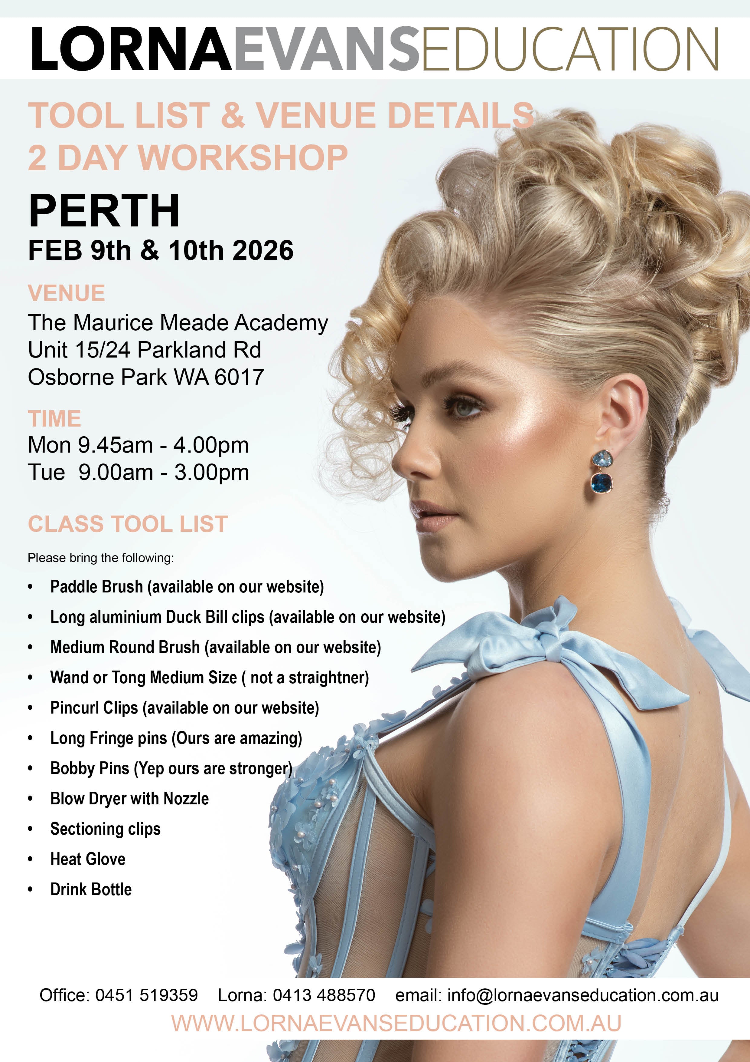 Perth - 2 Day Long Hair & Bridal Workshop FEBRUARY 9th & 10th 2026