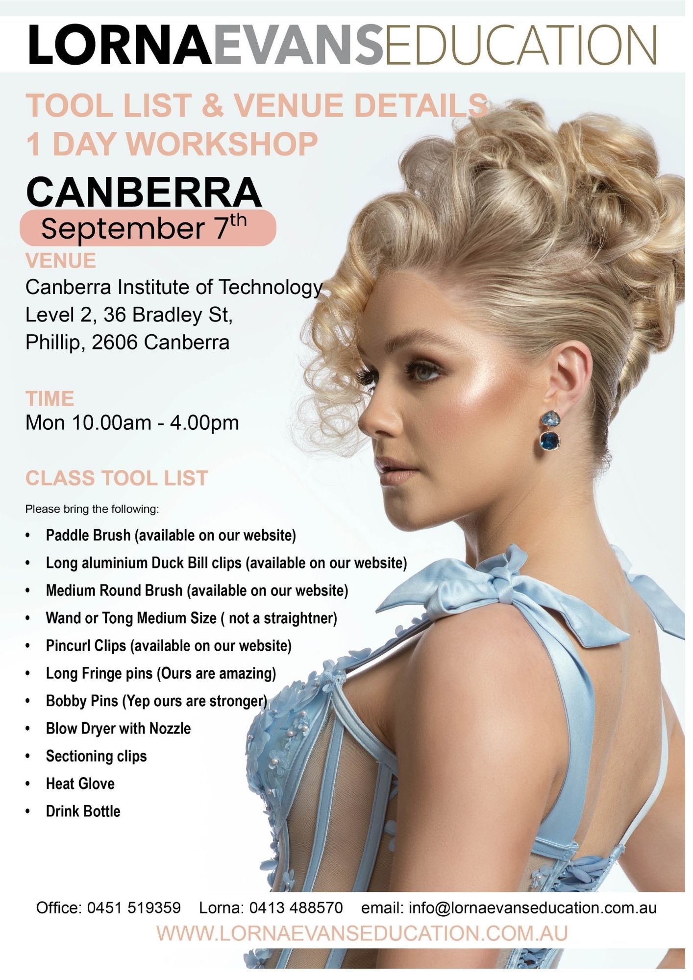 Canberra - 1 Day Long Hair & Bridal Workshop September 7th 2026