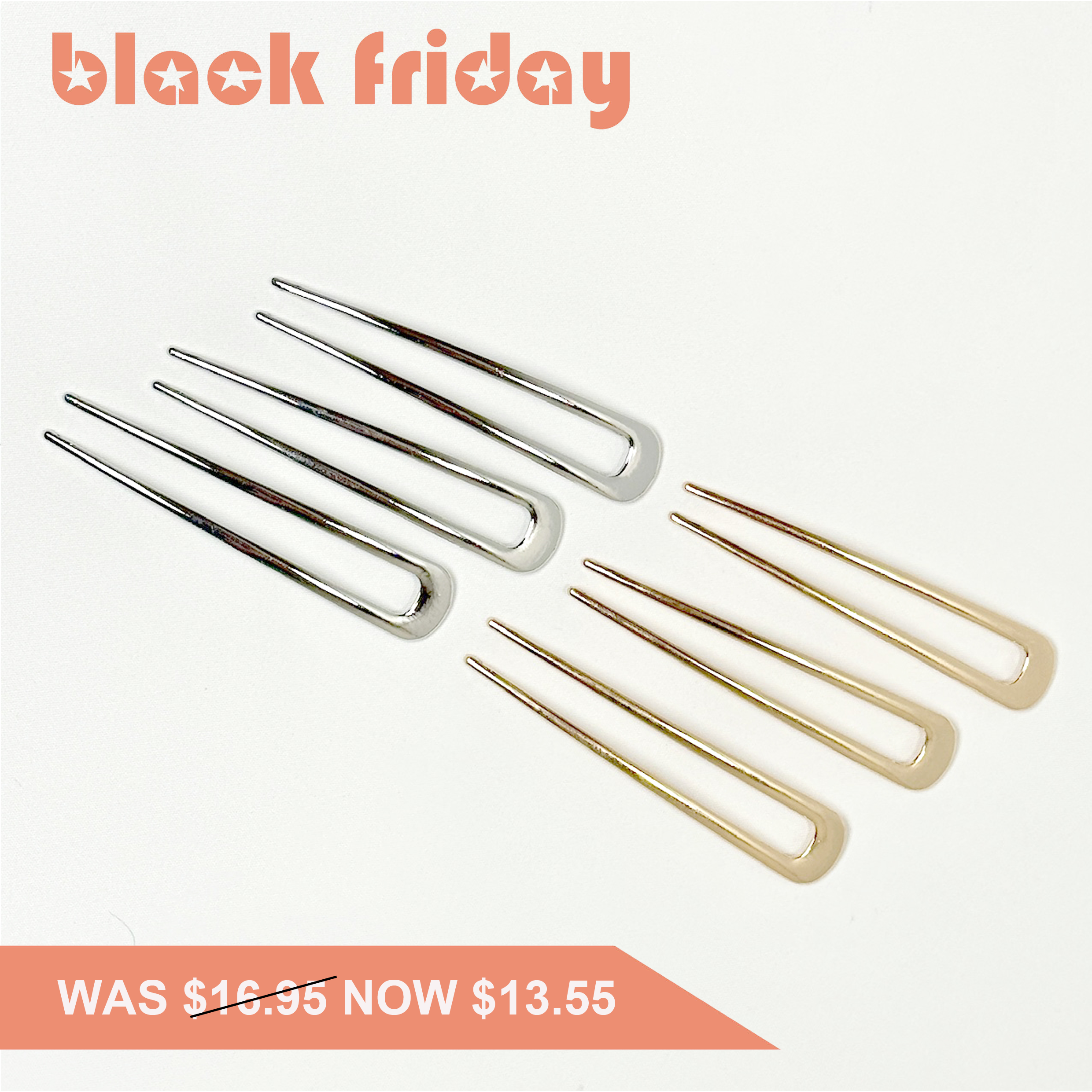 U-Grip Pin Gold /Silver(3 Per Pack)