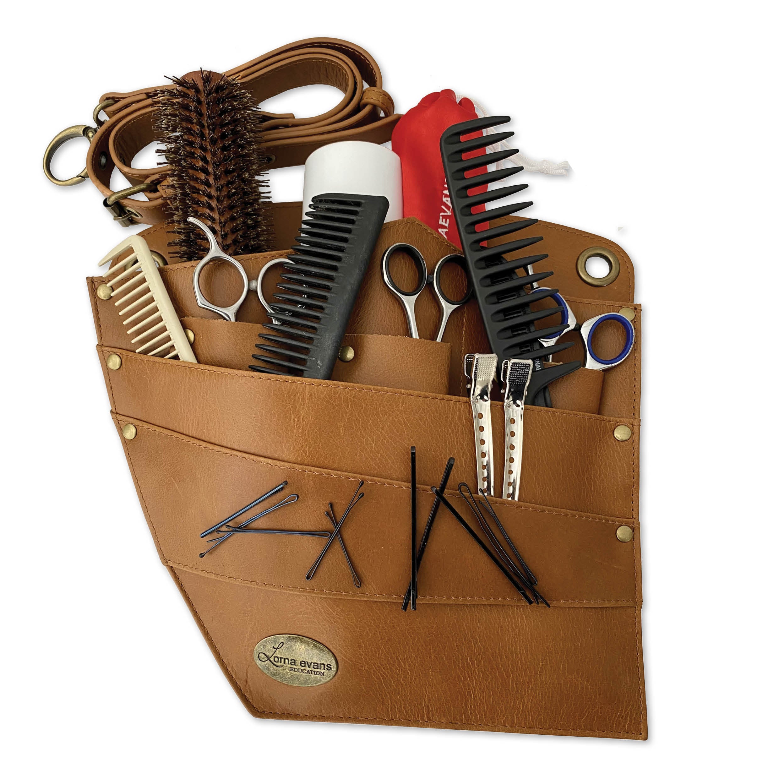 Magnetic Styling Belt With Loops - TAN Leather