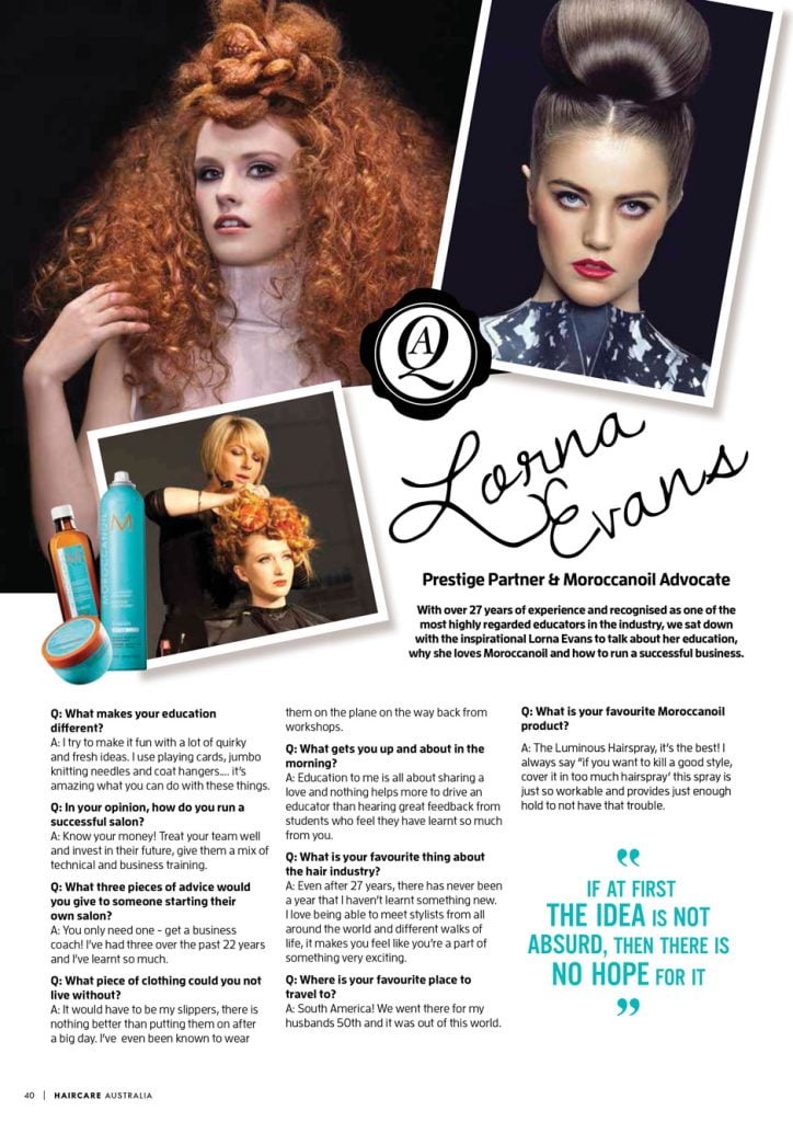 Haircare Australia Magazine – Lorna Evans Interview