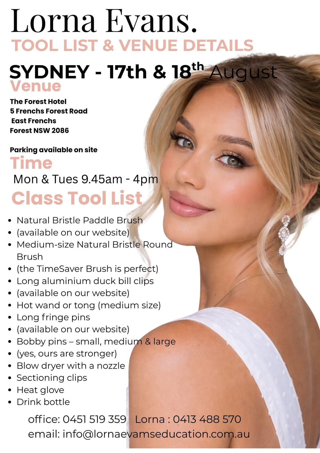 Sydney - 2 Day Long Hair &amp; Bridal Workshop August 17th &amp; 18th 2026