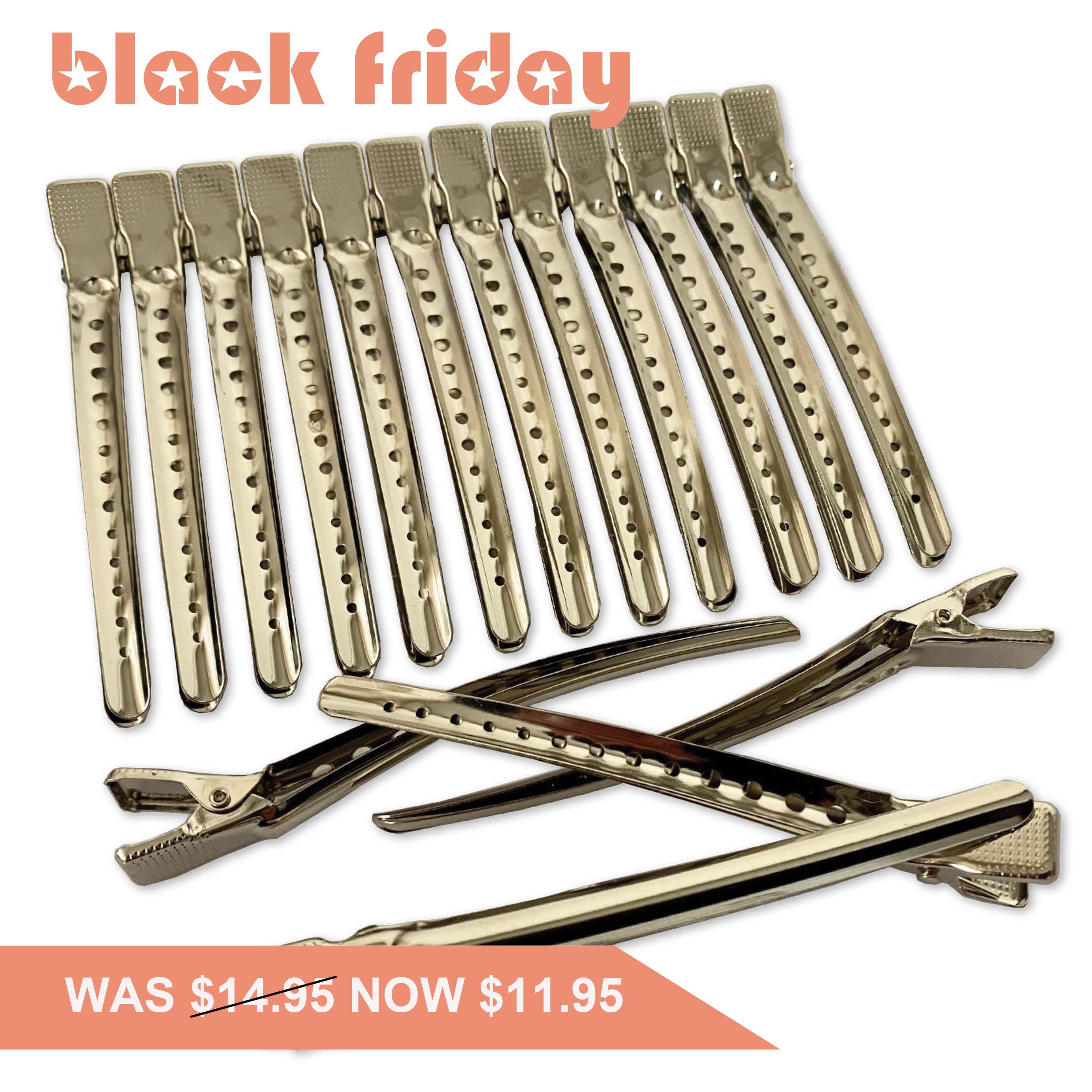 Duck Bill Clips / Sectioning Clips Silver - Extra Strong 105mm (12 per pack)