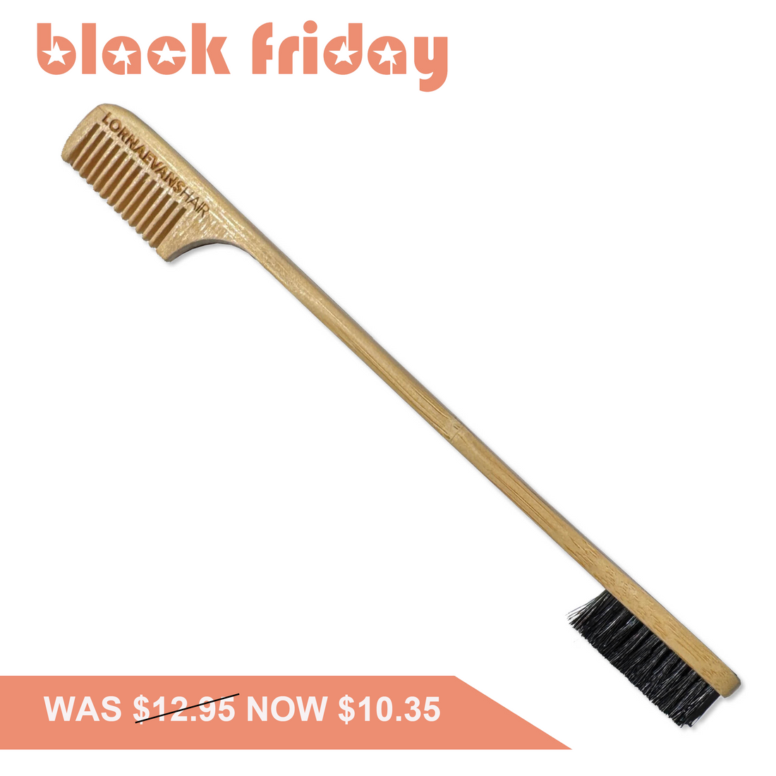 Edge Control Brush &amp; Comb - Natural Bamboo and Boar Bristle