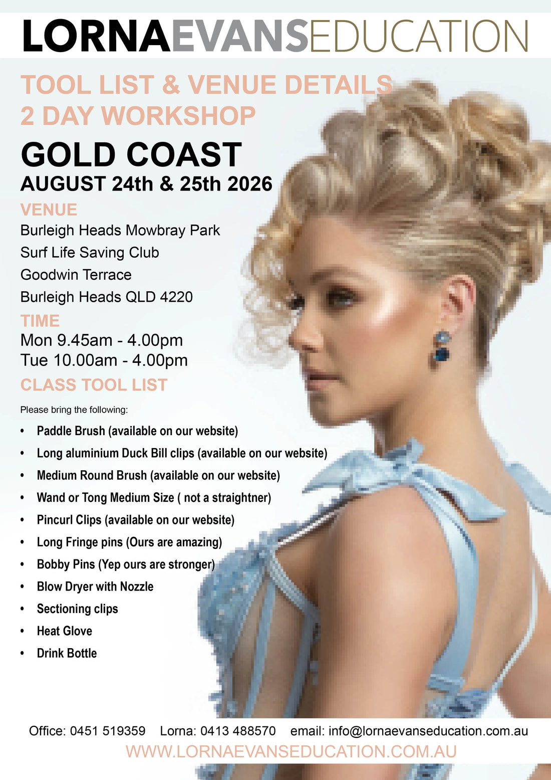 Gold Coast - 2 Day Long Hair &amp; Bridal Workshop August 24th &amp; 25th 2026