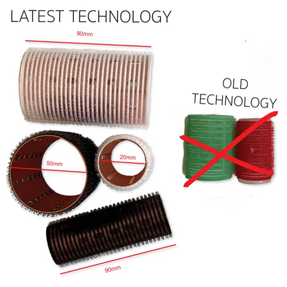 Full Roller Set - Velcro Aluminium Self Grip Rollers 90mm