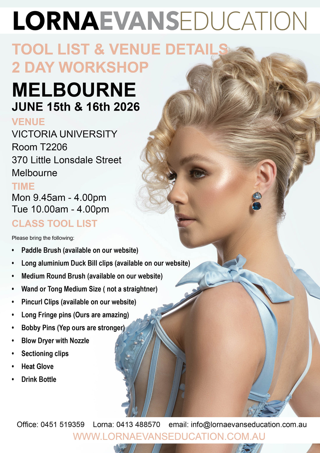 Melbourne - 2 Day Long Hair &amp; Bridal Workshop June 15th &amp; 16th 2026