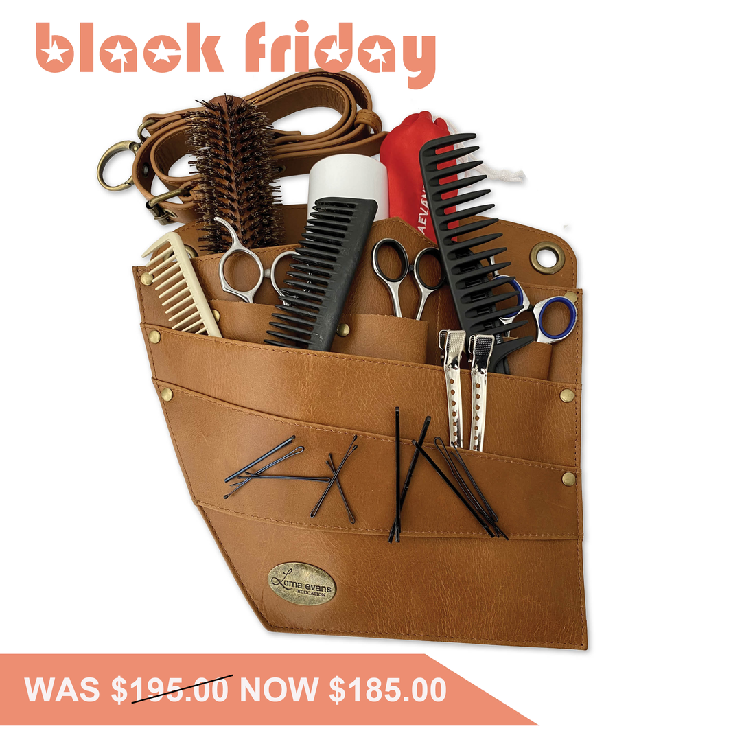 Magnetic Styling Belt With Loops - TAN Leather