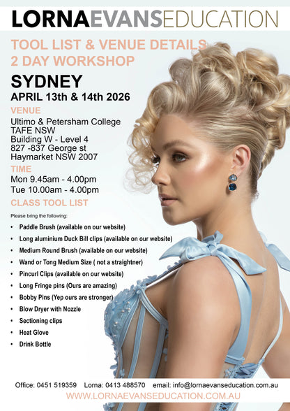 Sydney - 2 Day Long Hair &amp; Bridal Workshop April 13th &amp; 14th 2026