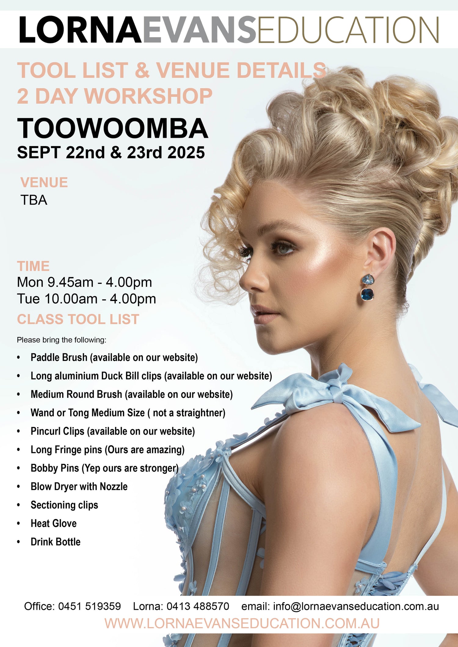 Toowoomba - 2 Day Long Hair &amp; Bridal Workshop SEPT 22nd &amp; 23rd 2025