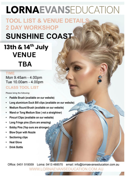 Sunshine Coast- Mooloolaba - 2 Day Long Hair &amp; Bridal Workshop June 29th &amp; 30th 2026