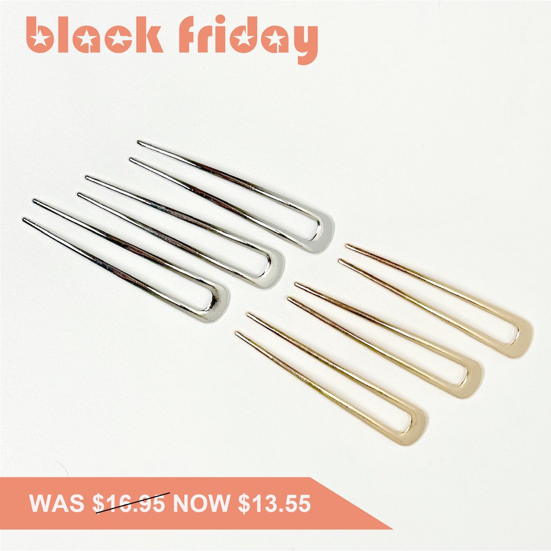 U-Grip Pin Gold /Silver(3 Per Pack)